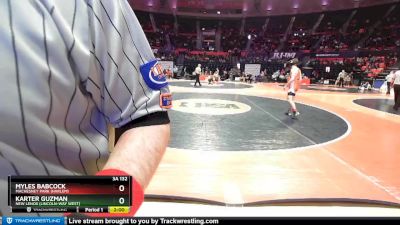 3A 132 lbs Cons. Round 1 - Karter Guzman, New Lenox (Lincoln-Way West) vs Myles Babcock, Machesney Park (Harlem)