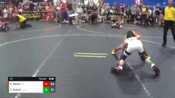 70 lbs Round 1 (6 Team) - Cayden Scharf, No Escape Wrestling Academy vs Kai Weiss, East Kansas Eagles