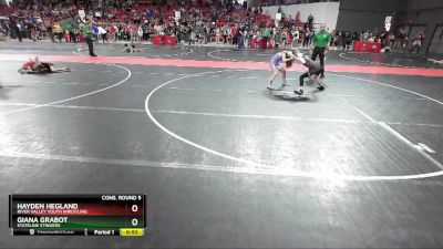 85 lbs Cons. Round 5 - Giana Grabot, Stateline Stingers vs Hayden Hegland, River Valley Youth Wrestling