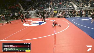 56 lbs Quarterfinal - Tripp Clark, Star Valley Wrestling Club vs Sawyer Hetzel, Greybull Basin Athletic Club