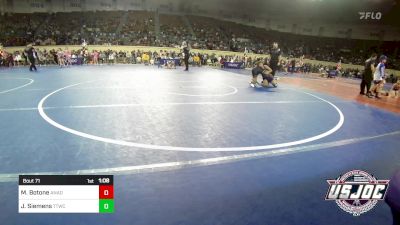 130 lbs Quarterfinal - Manny Botone, ANADARKO vs JaMarcus Siemens, Team Tulsa Wrestling Club