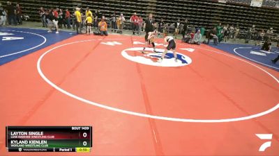 86 lbs Quarterfinal - Layton Single, Lusk Rawhide Wrestling Club vs Kyland Kienlen, Worland Wrestling Club