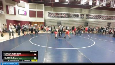 102 lbs Semifinal - Kaysen Robinson, American Fork Cavemen vs Blake Hunt, Grantsville Wrestling Club