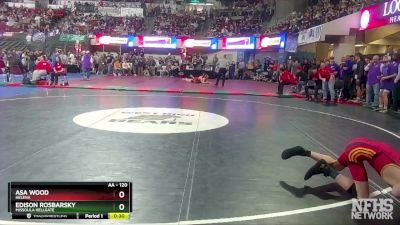 AA - 120 lbs Cons. Round 1 - Asa Wood, Helena vs Edison Rosbarsky, Missoula Hellgate