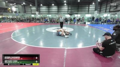 120 lbs Round 2 (4 Team) - Ayden Sumners, RALEIGH AREA WRESTLING vs Bryson Cash, SHENANDOAH VALLEY WC