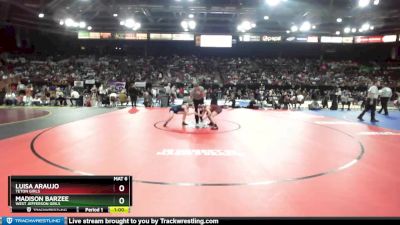 G 114 lbs Cons. Round 1 - Madison Barzee, West Jefferson Girls vs Luisa Araujo, Teton Girls