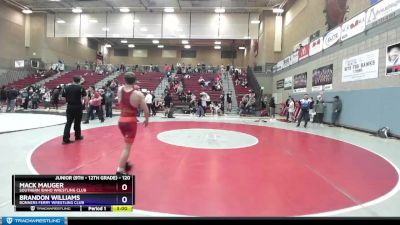 120 lbs Round 3 - Mack Mauger, Southern Idaho Wrestling Club vs Brandon Williams, Bonners Ferry Wrestling Club