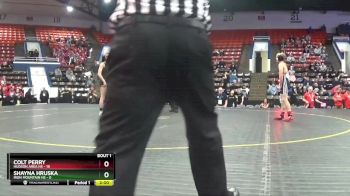 106 lbs Quarterfinals (8 Team) - Colt Perry, Hudson Area HS vs Shayna Hruska, Iron Mountain HS