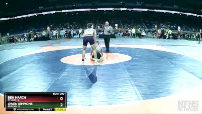 D4-126 lbs Cons. Round 2 - Owen Kimmons, Bronson HS vs Ben March, St Louis HS