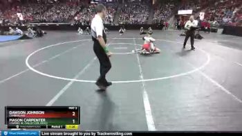 D3-120 lbs 1st Place Match - Dawson Johnson, Cumberland vs Mason Carpenter, Lourdes Ac./Valley Chr. (Osh.)