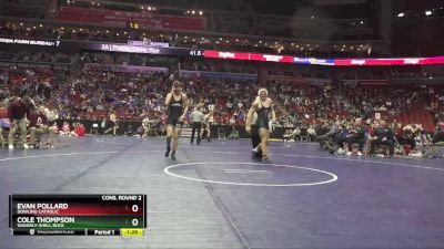 3A-182 lbs Cons. Round 2 - Evan Pollard, Dowling Catholic vs Cole Thompson, Waverly-Shell Rock