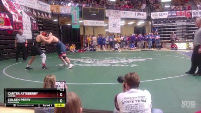 215 lbs Quarterfinal - Carter Atteberry, Larned vs Colsen Perry, Oskaloosa