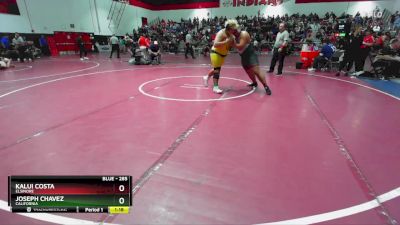 285 lbs Champ. Round 1 - Kalui Costa, Elsinore vs Joseph Chavez, California