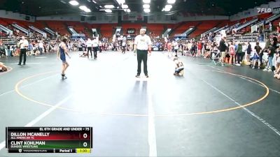 75 lbs Quarterfinal - Clint Kohlman, Dundee Wrestling vs Dillon McAnelly, All American TC