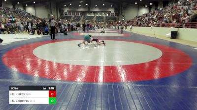 90 lbs Quarterfinal - Dathan Flakes, Savannah Wrestling Center vs Natalie Lippstreu, Level Up Wrestling Center