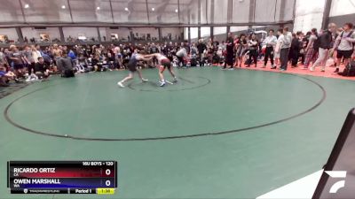 120 lbs 1st Place Match - Ricardo Ortiz, CA vs Owen Marshall, WA