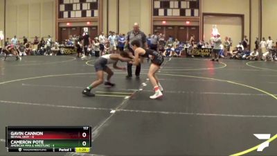 117 lbs Quarterfinals (8 Team) - Cameron Pote, American MMA & Wrestling vs Gavin Cannon, Revival Gray