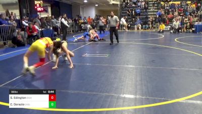 96 lbs Quarterfinal - Sanchir Edington, Bishop McCort vs Cash Dorazio, Eagle W.C.