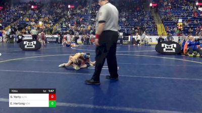 70 lbs Round Of 16 - Sammy Yerty, Altoona vs Easton Hertzog, Norwin