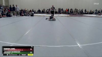 75 lbs Semis (4 Team) - Parker Zabel, PEM (Plainview/Elgin/Millville) vs Jackson Rozeboom, Hutchinson