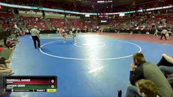 D3-120 lbs Cons. Round 1 - Marshall Hanke, Lomira vs Jayden Geier, Westby