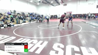 285 lbs Quarterfinal - Anthony Oates, Killingly vs Jeff Quirion La Oz, Plainville