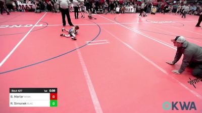 46 lbs Consi Of 16 #2 - Bronson Marlar, Newkirk Takedown vs Rudy Simunek, Blackwell Wrestling Club