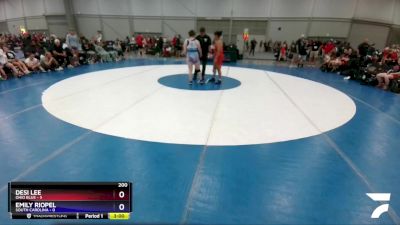 200 lbs Placement Matches (16 Team) - Desi Lee, Ohio Blue vs Emily Riopel, South Carolina