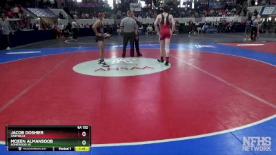 6A 132 lbs Semifinal - Jacob Doshier, Hartselle vs Moeen Almansoob, Homewood Hs