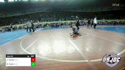 88 lbs Round Of 16 - John Teufel, Derby Wrestling Club vs Mac Boso, Choctaw Ironman Youth Wrestling