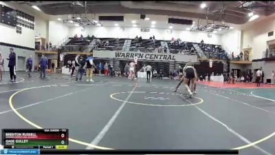 170 lbs Cons. Round 5 - Gage Gulley, Indiana vs Brenton Russell, Warren Wrestling Academy