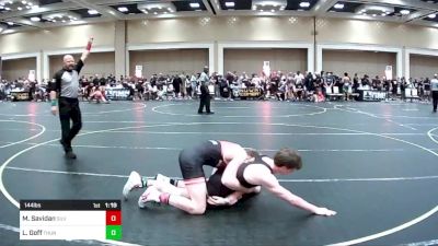 144 lbs Quarterfinal - Mason Savidan, Silverback WC vs Lewis Goff, Thunder