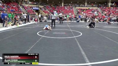 43 lbs Quarterfinal - Miles Sanders, Sallisaw Takedown Club vs Elijah Dugan, Kansas Young Guns Wrestling Cl