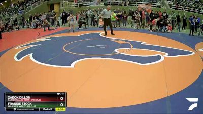 70 lbs Champ. Round 2 - Zadok Dillon, Illinois Valley Youth Wrestlin vs Frankie Stock, All-Phase Wrestling Club