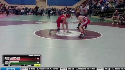 1 - 106 lbs Cons. Round 2 - Cole DiPietro, Holston vs Thomas Major, Lancaster High School