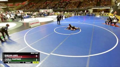 102 lbs Quarterfinal - Emelina Anes, Team Selma Wrestling Club vs Camila Martinez, California