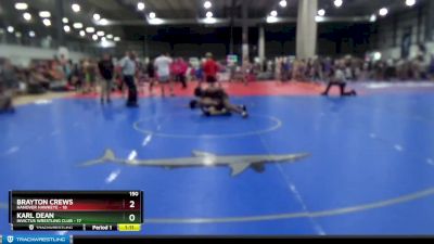 150 lbs Round 3 (4 Team) - Karl Dean, INVICTUS WRESTLING CLUB vs Brayton Crews, HANOVER HAWKEYE