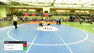 120 lbs Quarterfinal - Dominic Barrella, Ridgefield vs John Lorenti, Amity