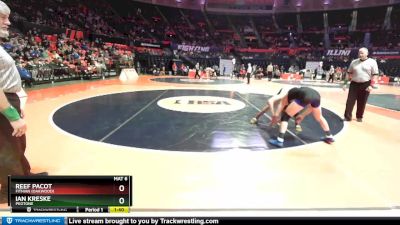 1A 145 lbs Quarterfinal - Ian Kreske, Peotone vs Reef Pacot, Fithian (Oakwood)