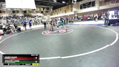 157 lbs Cons. Round 2 - Spencer Lange, La Costa Canyon vs Javier Muniz, Murrieta Valley