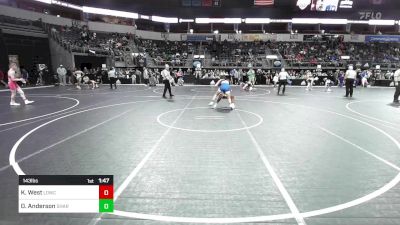 143 lbs Round Of 16 - Kolton West, Live Oak Wrestling Club vs Denarvious Anderson, Sharknado