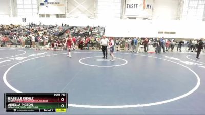 145 lbs Round 3 - Ariella Pigeon, Niskayuna Youth Wrestling vs Isabelle Kiehle, Whitney Point Youth Wrestling Club