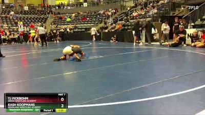 100 lbs Cons. Round 2 - Tj Fickbohm, Ubasa Wrestling Academy vs Kash Koopmans, Siouxland Wrestling Academy