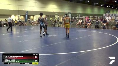 113 lbs Round 3 (6 Team) - Troy Aschbrenner, Alpha Wrestling vs Hruai Lian, Perry Meridian Blue