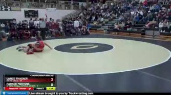126 lbs Quarterfinals (8 Team) - Parker Mertens, St Anne Pacelli Catholic School vs Lance Thacker, Social Circle