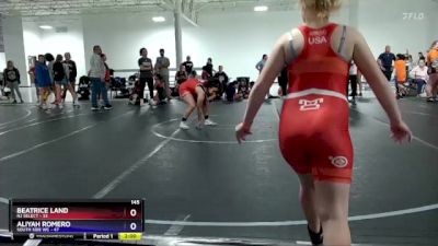 145 lbs Round 3 (4 Team) - Beatrice Land, NJ Select vs Aliyah Romero, South Side WC