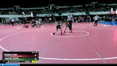 64 lbs Quarterfinal - Patrick York, Hickory Wrestling Club vs Zaeden Young, Pit Bull Wrestling Academy