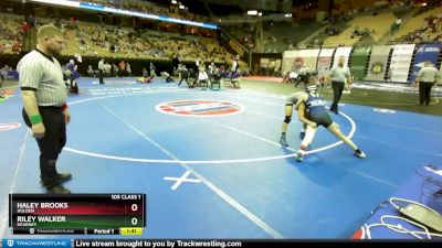 105 Class 1 lbs Quarterfinal - Haley Brooks, Holden vs Riley Walker, Kearney