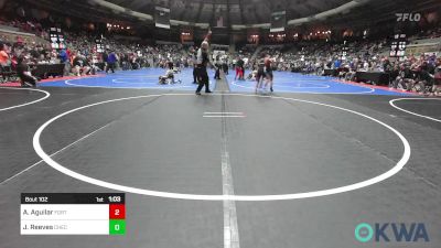 120 lbs Semifinal - Alek Aguilar, Fort Gibson Youth Wrestling vs Jax Reeves, Checotah Matcats