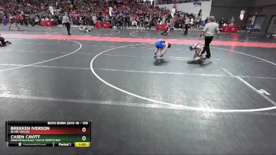 105 lbs Quarterfinal - Casen Cavitt, ParkviewAlbany Youth Wrestling vs Brekken Iverson, Blair-Taylor